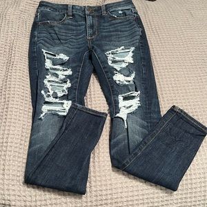 Ripped high-rise jegging jeans